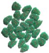 25 17mm Milky Green and Red Christmas Tree Beads